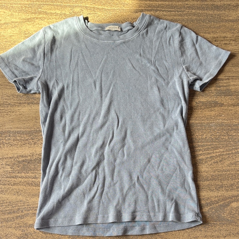 John Galt Classic Crewneck Short Sleeve T-Shirt in dusty blue